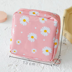 Women Tampon Daisy Storage Bag Sanitary Pad Pouch Napkin Cosmetic Bags Organizer