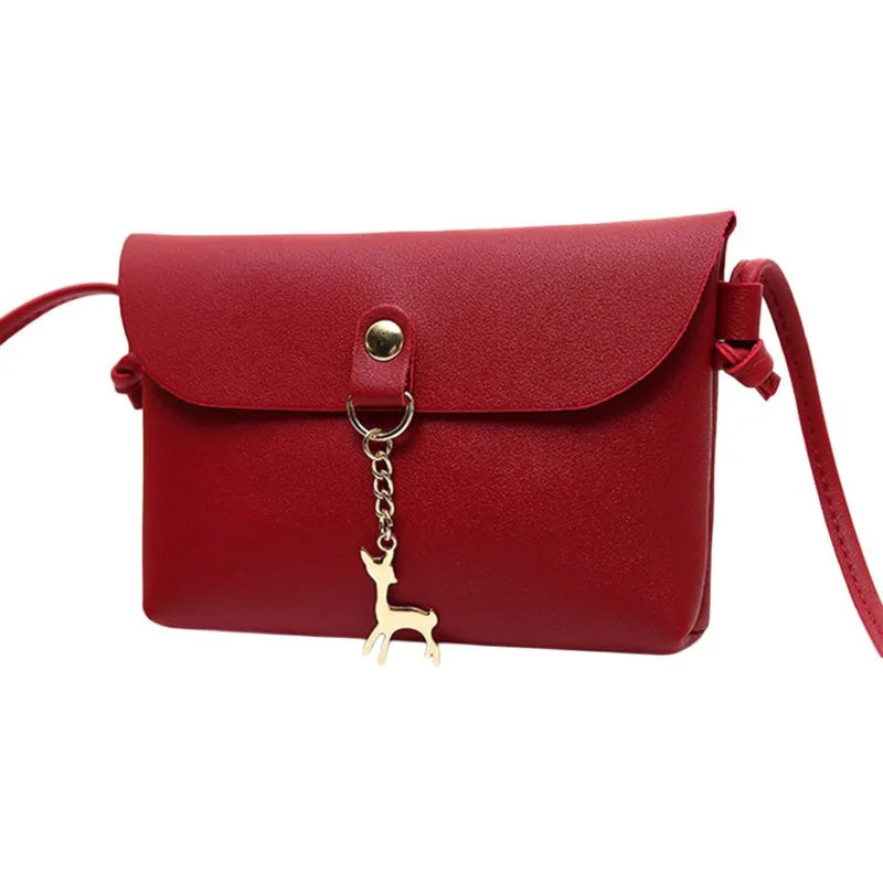 Women Tassel Crossbody Bag Deer Pendant Shoulder Crossbody Bag