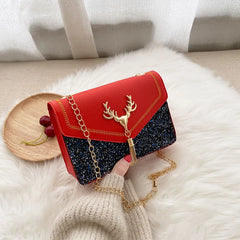 Women Tassel Deer Handbags Shoulder Bag Ladies Female Handbag Phone Purse