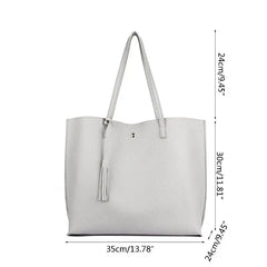 Women Tassel Shoulder Tote Purse Large Capacity Top Handle Bag