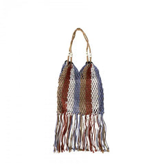 Women Tassel Woven Bag Summer Beach Shoulder Bags Casual Straw Handbag