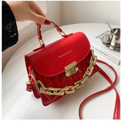 Women Textured Messenger Bag Chain Shoulder Small Square Handbags