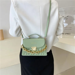 Women Textured Messenger Bag Chain Shoulder Small Square Handbags