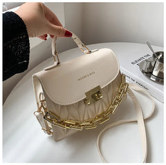 Women Textured Messenger Bag Chain Shoulder Small Square Handbags