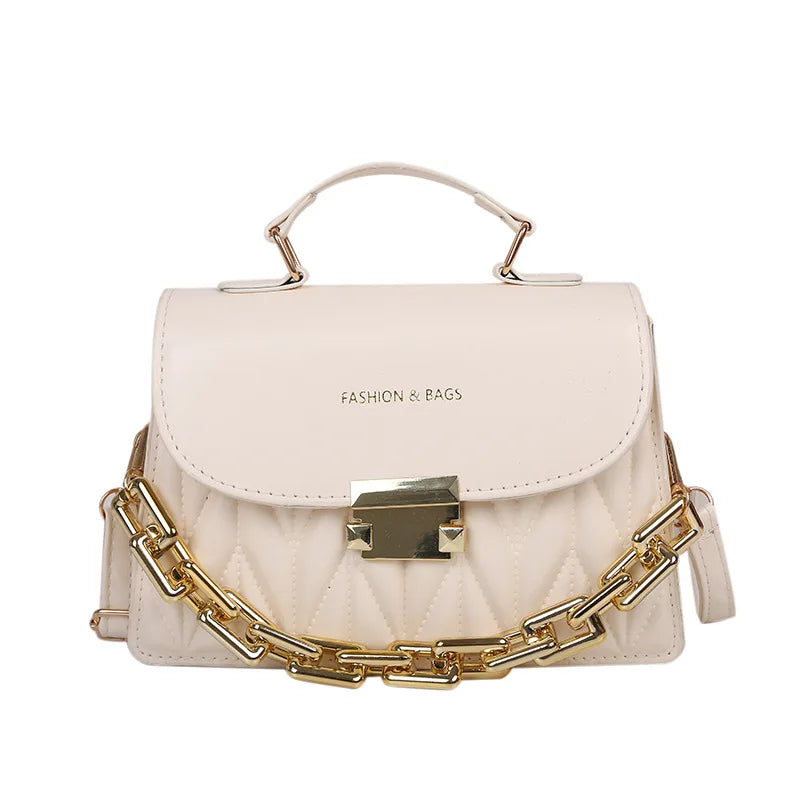Women Textured Bag Messenger Chain Shoulder Small Square Handbags Tote Sac