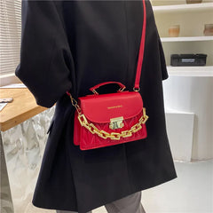 Women Textured Bag Messenger Chain Shoulder Small Square Handbags Tote Sac
