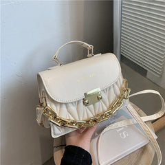 Women Textured Bag Messenger Chain Shoulder Small Square Handbags Tote Sac