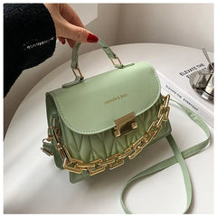 Women Textured Bag Messenger Chain Shoulder Small Square Handbags Tote Sac