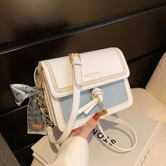 Women Textured Shoulder Bag Contrasting Colors Messenger Bags