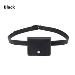 Women Thin Waist Bag Belt Bag Female High Flap Leather Fanny Pack