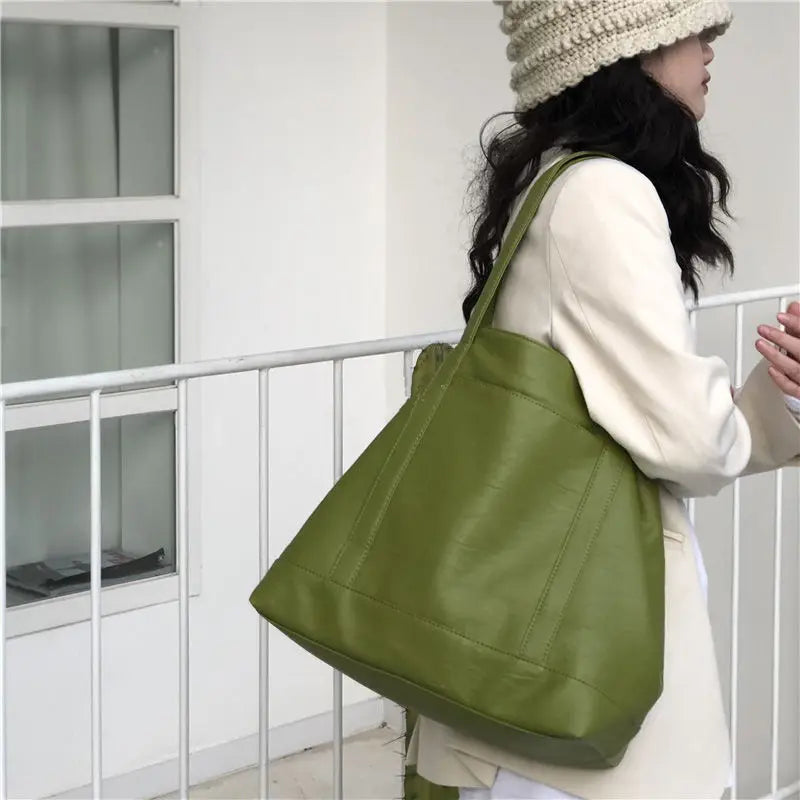 Soft PU Leather Large Capacity Shoulder Bag