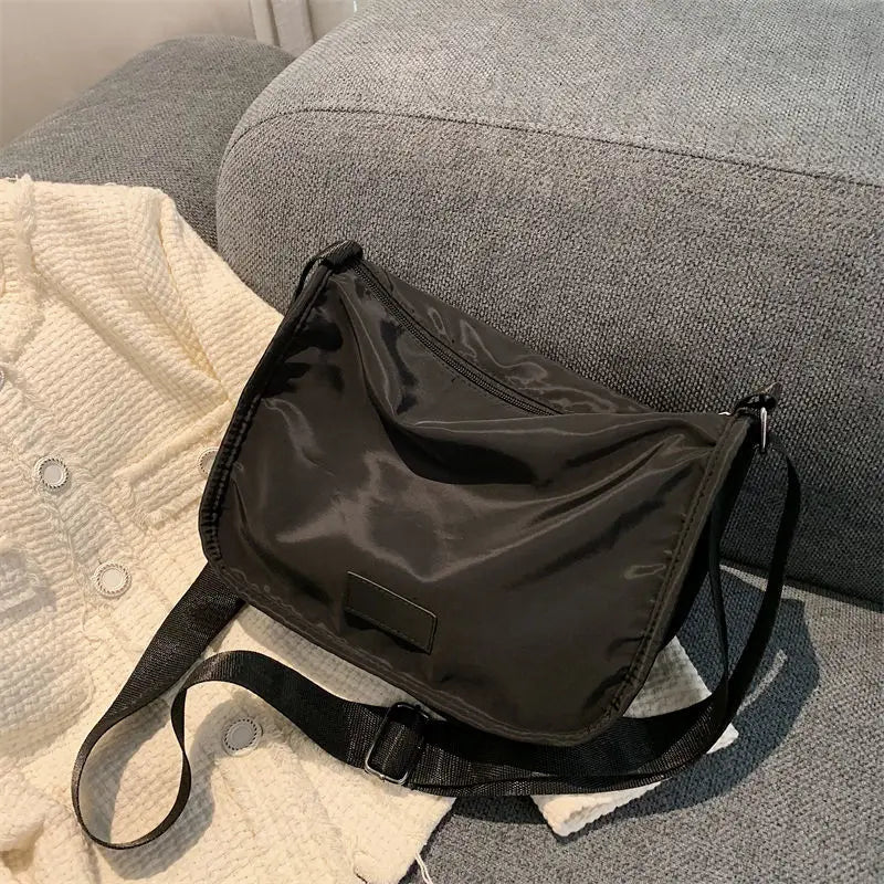 Canvas Oxford Women Shoulder Bag with Wide Strap
