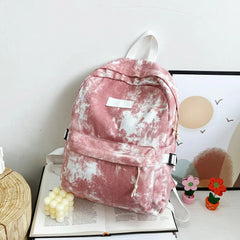 Tie Dye Print Backpack Preppy Style Large Rucksack Handbags