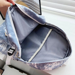 Tie Dye Print Backpack Preppy Style Large Rucksack Handbags