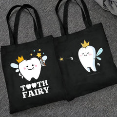 Funny Dentist Graphic Shoulder Bag Canvas Girl Handbag 90s Casual Shopping