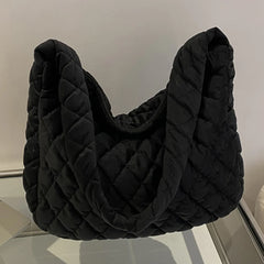 Quilted Rhombus Top Handle Bag Retro Satchel Crossbody