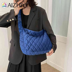 Women Top Handle Bag Autumn Winter Crossbody Satchel Quilted Rhombus