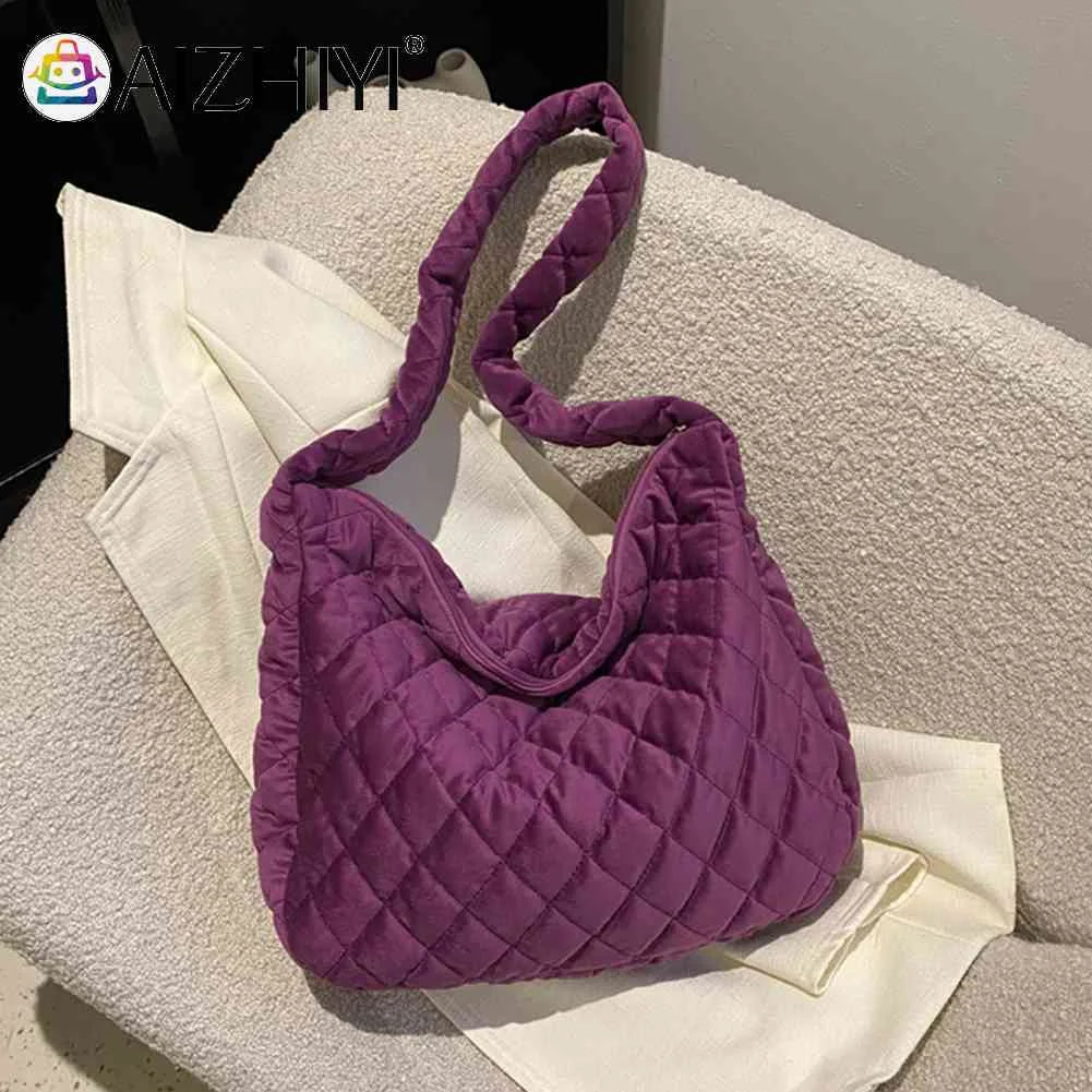 Women Top Handle Bag Autumn Winter Crossbody Satchel Quilted Rhombus