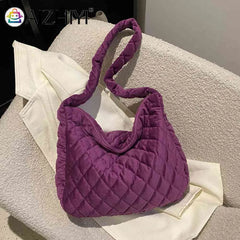 Women Top Handle Bag Autumn Winter Crossbody Satchel Quilted Rhombus