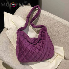 Quilted Rhombus Top Handle Bag Retro Satchel Crossbody