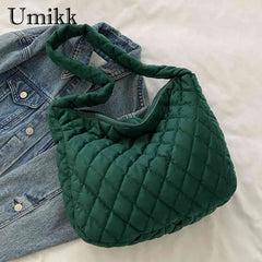 Women Top Handle Bag Crossbody Satchel Quilted Rhombus Large Capacity