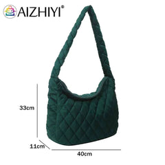 Women Top Handle Bag Autumn Winter Crossbody Satchel Quilted Rhombus