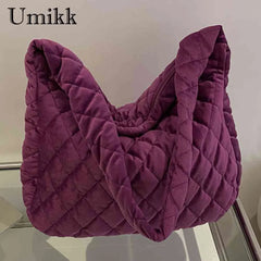 Women Top Handle Bag Crossbody Satchel Quilted Rhombus Large Capacity