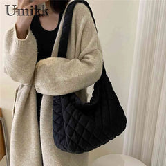 Women Top Handle Bag Crossbody Satchel Quilted Rhombus Large Capacity