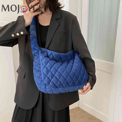 Quilted Rhombus Top Handle Bag Retro Satchel Crossbody