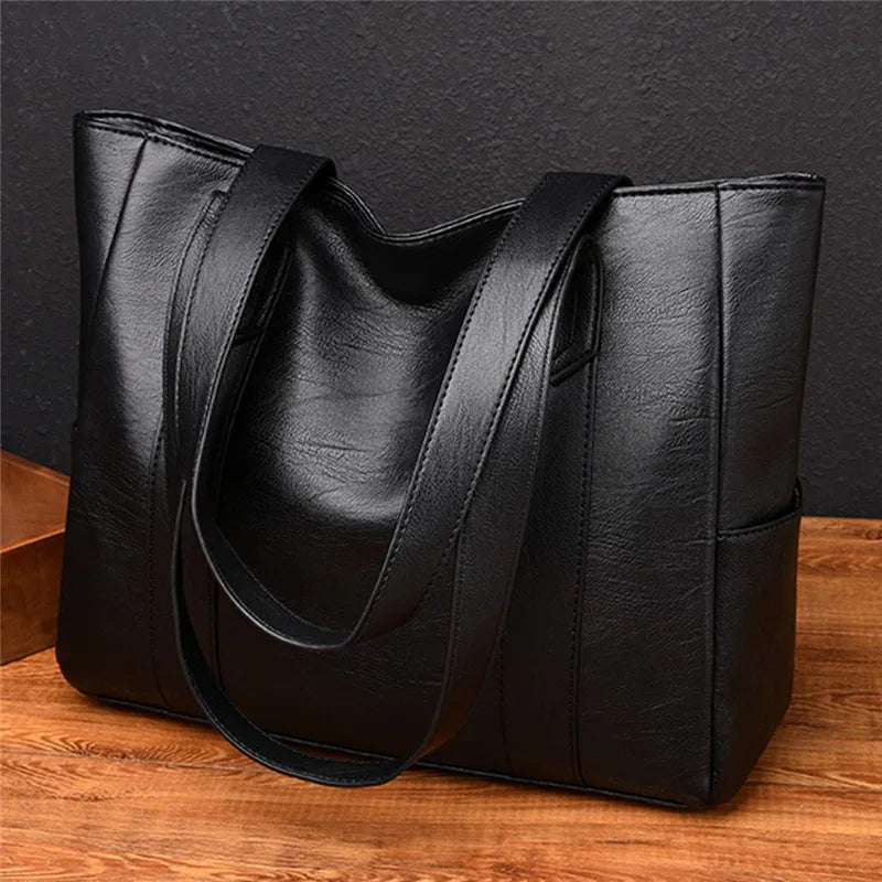 Women Top-handle Bags PU Leather Tote Bag Large Capacity Shoulder Bags