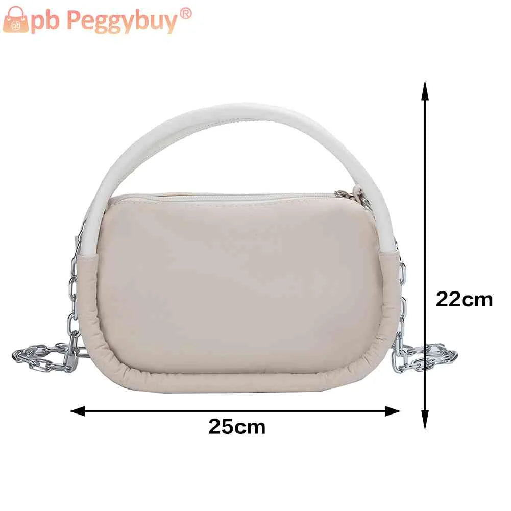 Women Top-handle Bags Oxford Cloth Ladies Casual Chain Small Tote