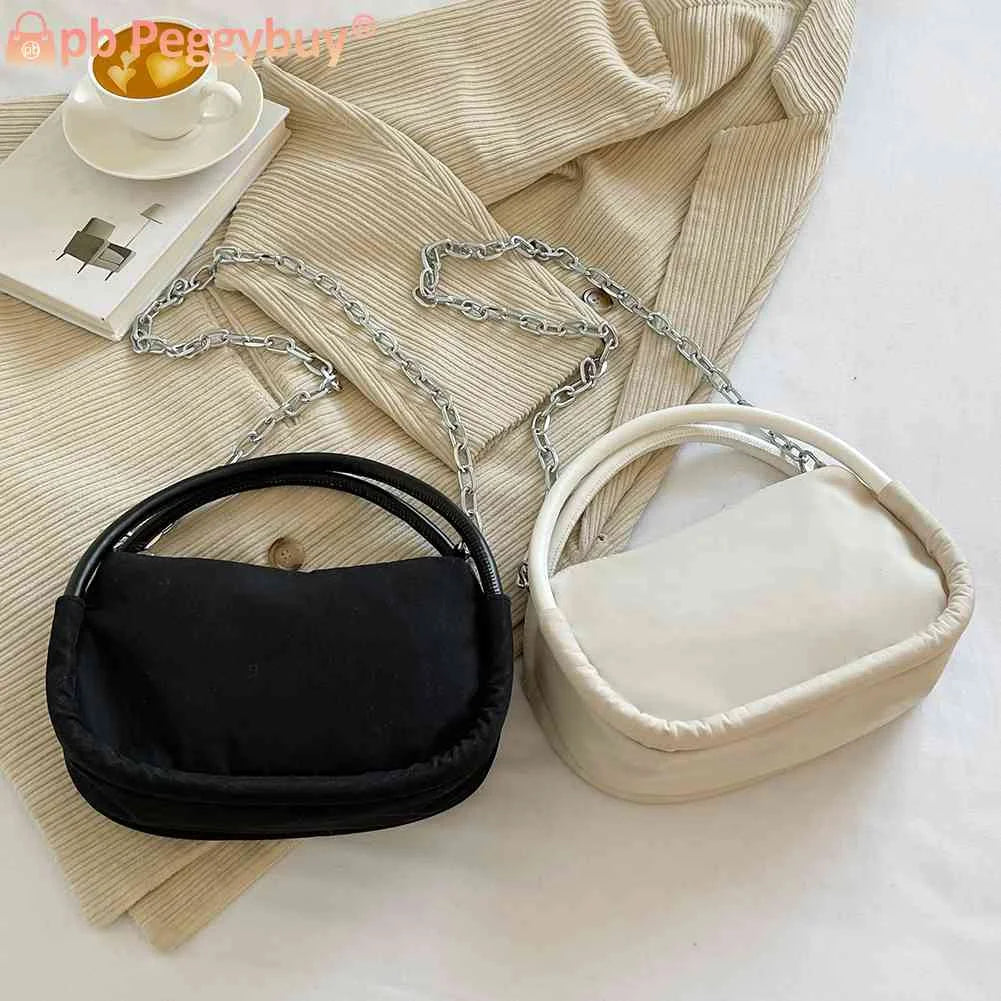Women Top-handle Bags Oxford Cloth Ladies Casual Chain Small Tote