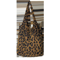 Leopard Corduroy Tote Bag Soft Hasp High-Capacity Handbags