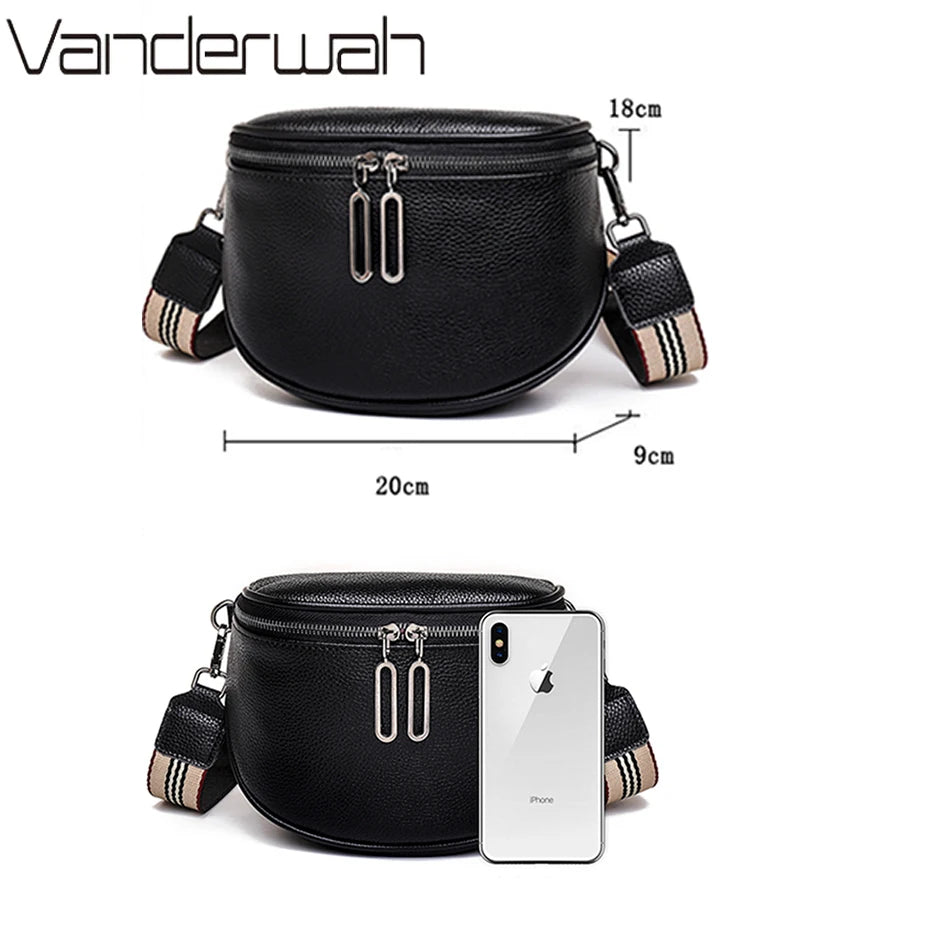 High Quality Cowhide Women Tote Bag Leather Handbag Shoulder Messenger Sac