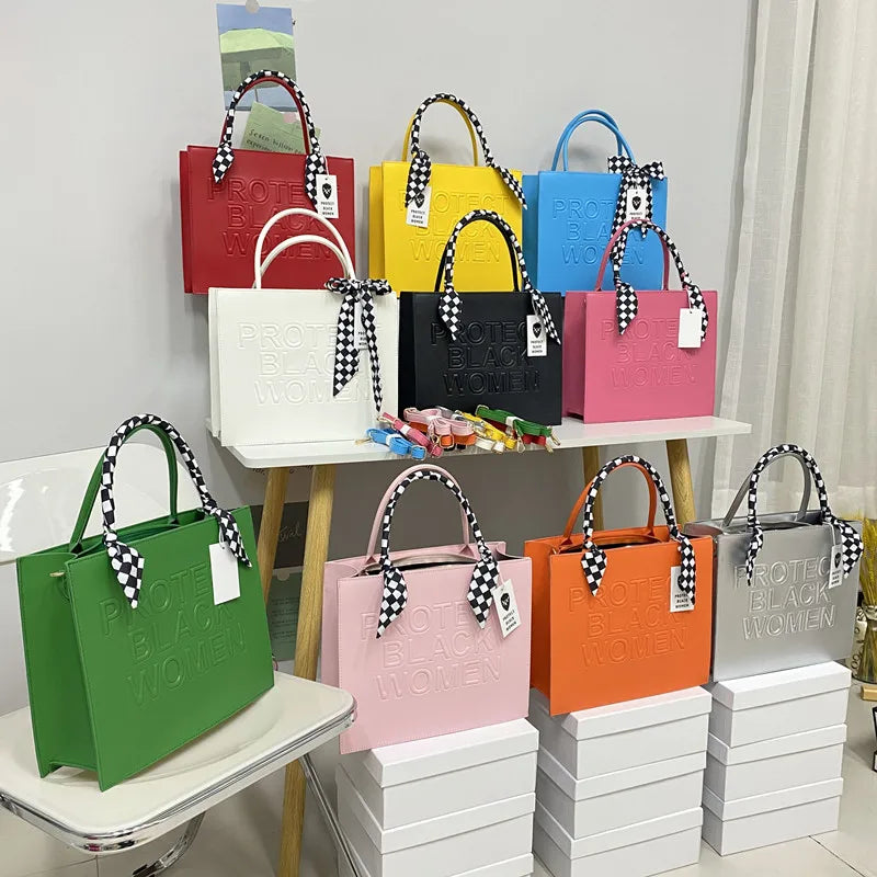 Women Tote Bag Large Capacity Pu Leather Shopping Hand Bag