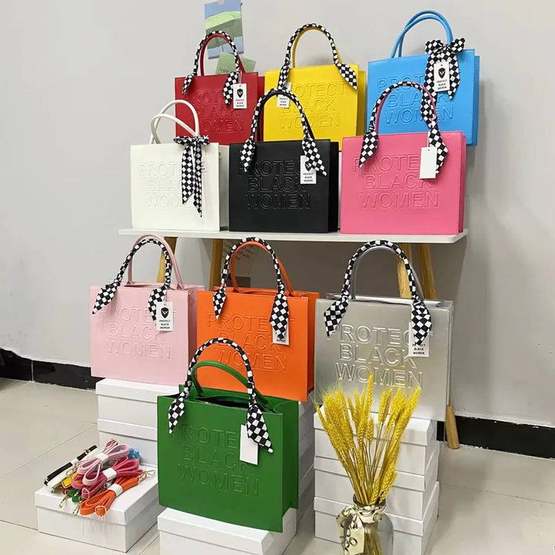 Women Tote Bag Large Capacity Pu Leather Shopping Hand Bag