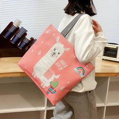 Women Tote Bags Autumn Winter Linen Shopping Handbag Canvas Beach Bag