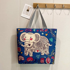 Women Tote Bags Autumn Winter Linen Shopping Handbag Canvas Beach Bag