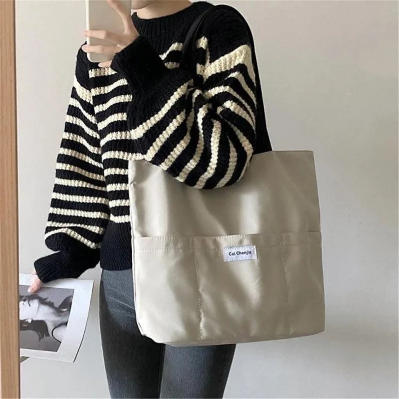 Women Tote Bags Solid Handbag Oxford Reusable Shopping Beach Bags for Women