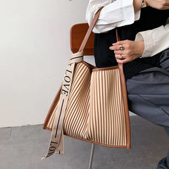 Women Tote Handbags Large PU Leather Shoulder Bag Ruffled Shopping Totes