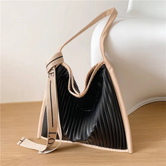 Women Tote Handbags Large PU Leather Shoulder Bag Ruffled Shopping Totes