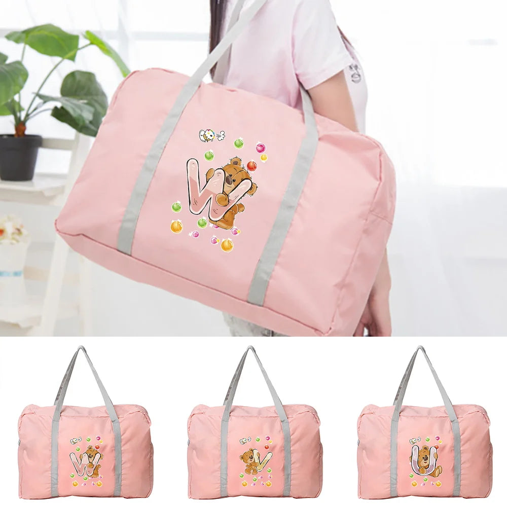 Women Tote Travel Bag Large Grocery Storage Weekend Bags Letter Print Carry