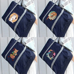Cat Printed Travel Tote Duffle Bag Organizer Men Women Handbags