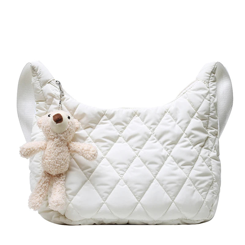 Women Totes bags Cotton Feather Down Handbags Ladies Messenger Bags