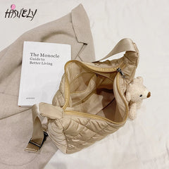 Women Totes bags Cotton Feather Down Handbags Ladies Messenger Bags