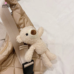 Women Totes bags Cotton Feather Down Handbags Ladies Messenger Bags
