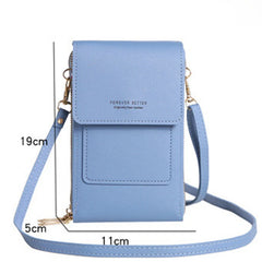 Women Touch Screen Mobile Phone Bag Multifunction Anti-theft Brush Female Purse