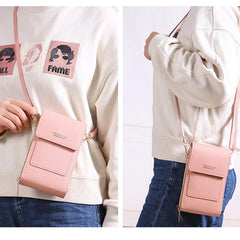 Women Touch Screen Mobile Phone Bag Multifunction Anti-theft Brush Female Purse