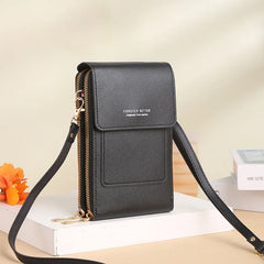 Women Touch Screen Mobile Phone Bag Multifunction Anti-theft Brush Female Purse