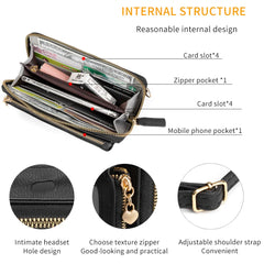 Women Touch Screen Wristlet Handbag, RFID Protection Small Wallet Purse
